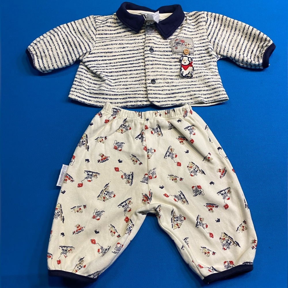 Adorable Vitamins Baby Boy Size 3/6 ,2 piece set . 100%cotton.